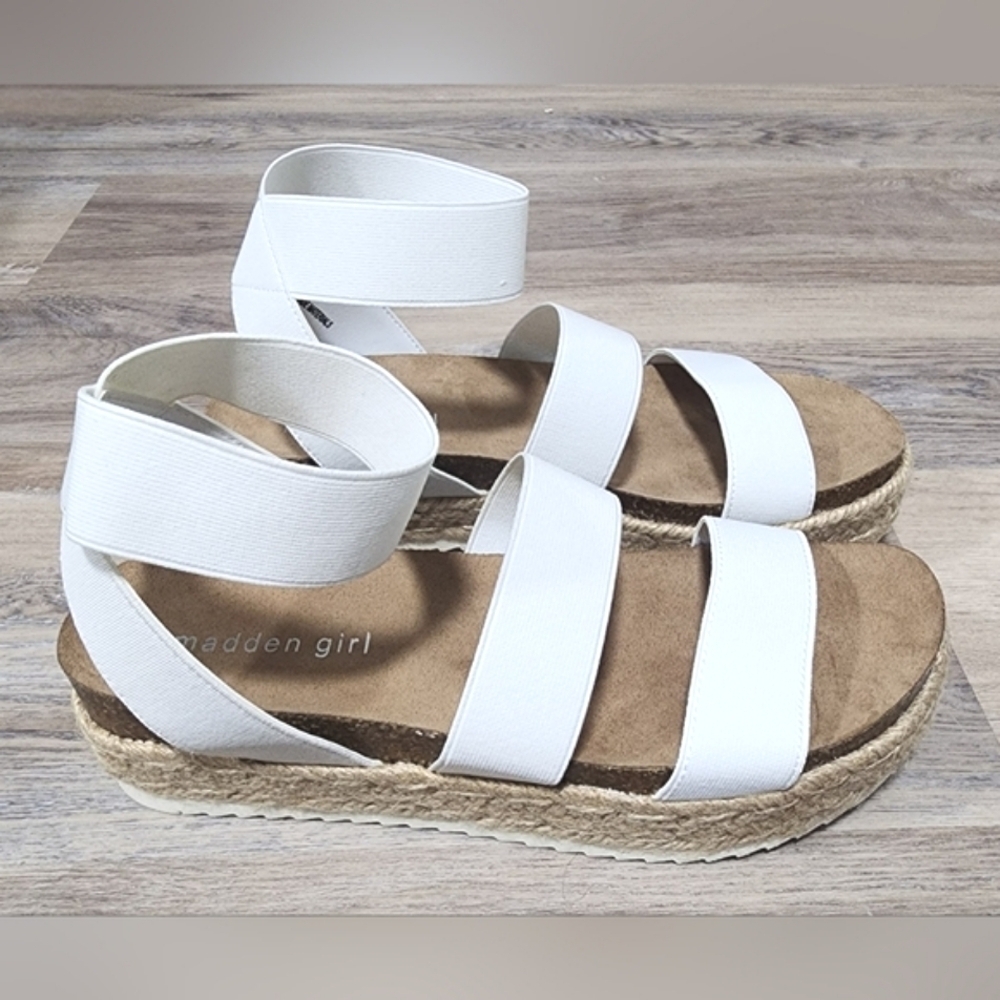 Madden Girl Women's Carly Espadrille Wedge Sandal White Size 7 - New in Box - Picture 4 of 11